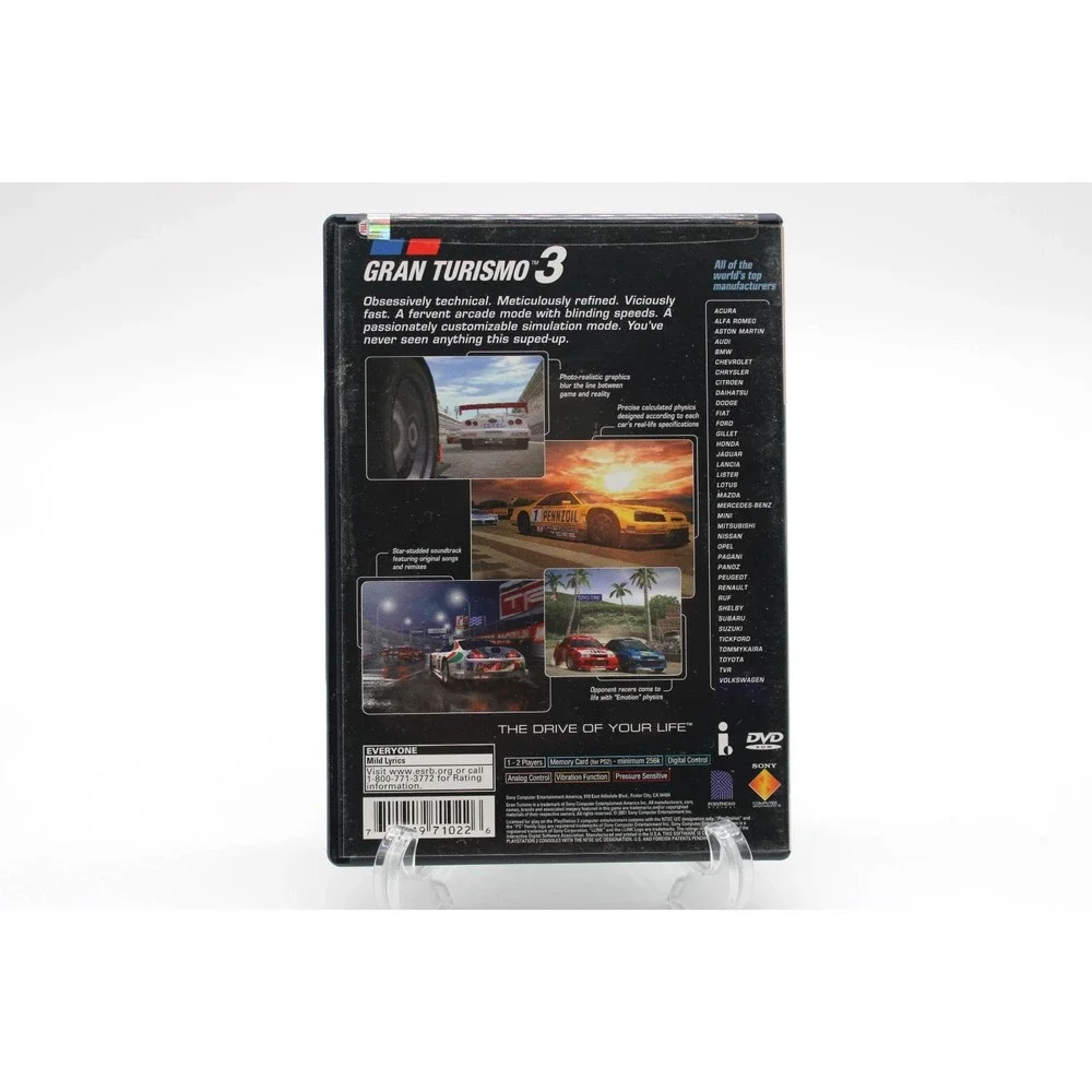 PS2 Gran Turismo 3 A-spec (Sony PlayStation 2, 2001) CIB w/ Manual‎ Greatest Hit